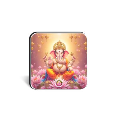 Lord Ganesha Musical Fridge Magnet Rechargeable Music Player Refrigerator Magnet | Ganesh Mantra Music Player for Home & Pooja Room Decor Positive Vibes